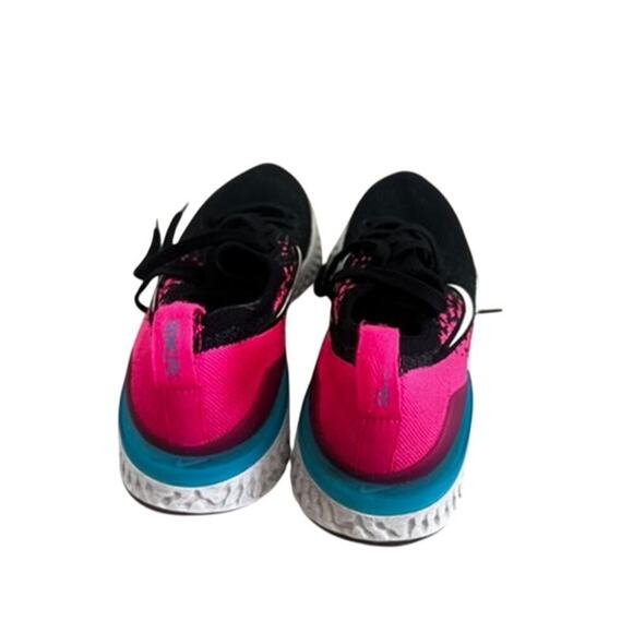 EUC Nike Epic Flyknit Youth sneakers black white rose explosion sz 6.5Y - Picture 4 of 7